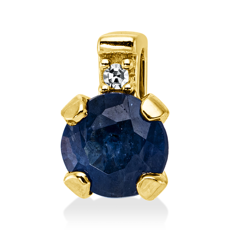 Image 90008844 - Anhänger 4er-Krappe 18 kt GG, 1 Dia. 0,01 ct, TW-si, 1 Saphir 0,45 ct blau, H:6,7 mm, ...