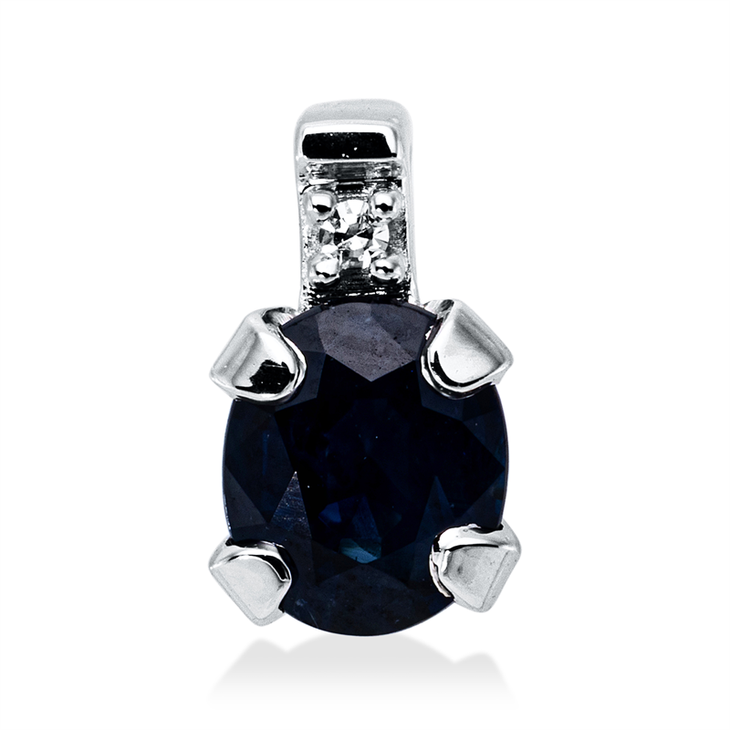 Image 90008846 - Anhänger 4er-Krappe 18 kt WG, 1 Dia. 0,01 ct, TW-si, 1 Saphir 0,45 ct ...