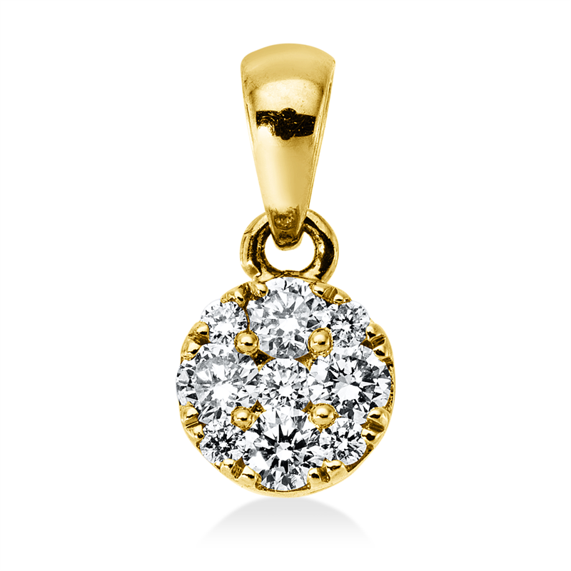 Image 90008848 - Anhänger 18 kt GG, mit Öse, 4 Brillanten 0,14 ct, TW-si, 4 Brillanten 0,03 ct, TW-si, 1 ...