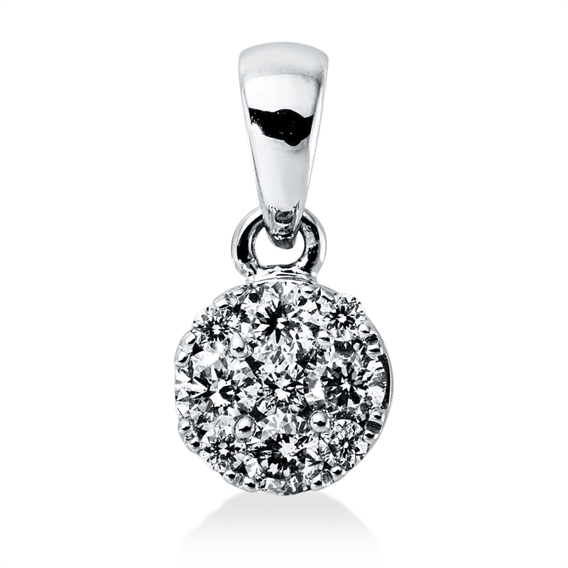Image 90008849 - Anhänger 18 kt WG, mit Öse, 5 Brillanten 0,15 ct, TW-si, 4 Brillanten 0,03 ct, TW-si, ...