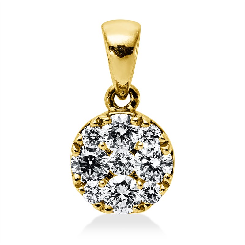 Image 90008851 - Anhänger 18 kt GG, mit Öse, 4 Brillanten 0,33 ct, TW-si, 5 Brillanten 0,10 ct, TW-si, ...