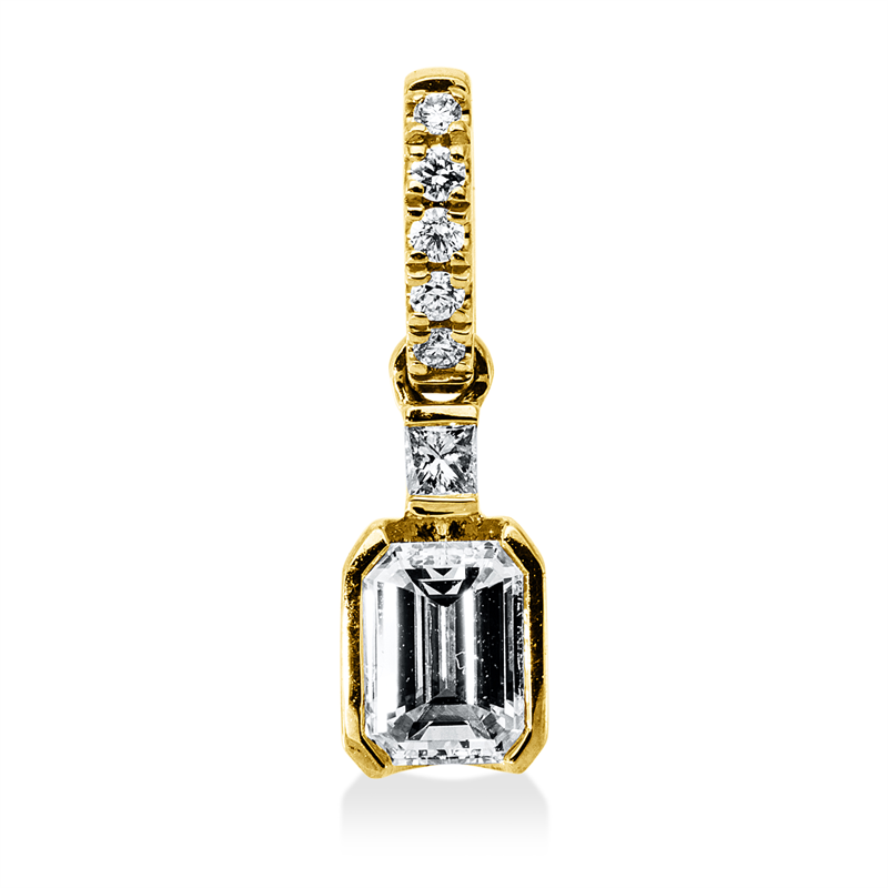 Image 90008853 - Anhänger 18 kt GG, mit Öse, 1 Princ. 0,02 ct, TW-si, 5 Brillanten 0,03 ct, TW-si, 1 ...