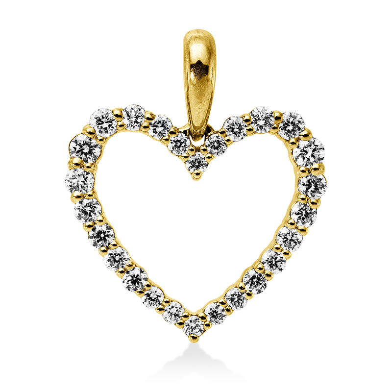 Image 90008855 - Anhänger 18 kt GG Herz, mit Öse, 18 Brillanten 0,25 ct, TW-si, 8 Brillanten 0,06 ct, ...