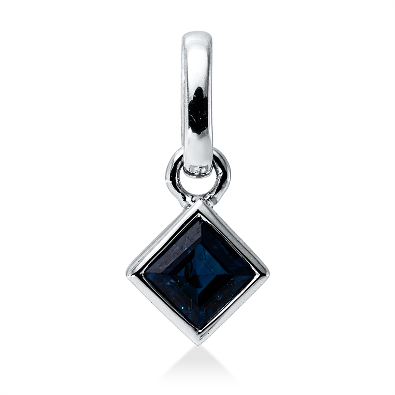 Image 90008864 - Anhänger 18 kt WG, mit Öse, 1 Saphir 0,25 ct blau, H:10,4 mm, B:5,2 mm, S:2,8 ...