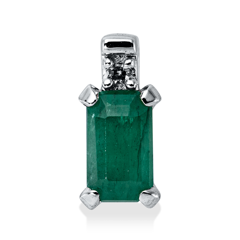 Image 90008867 - Anhänger 4er-Krappe 18 kt WG, 1 Dia. 0,01 ct, TW-si, 1 Smaragd 0,33 ct ...