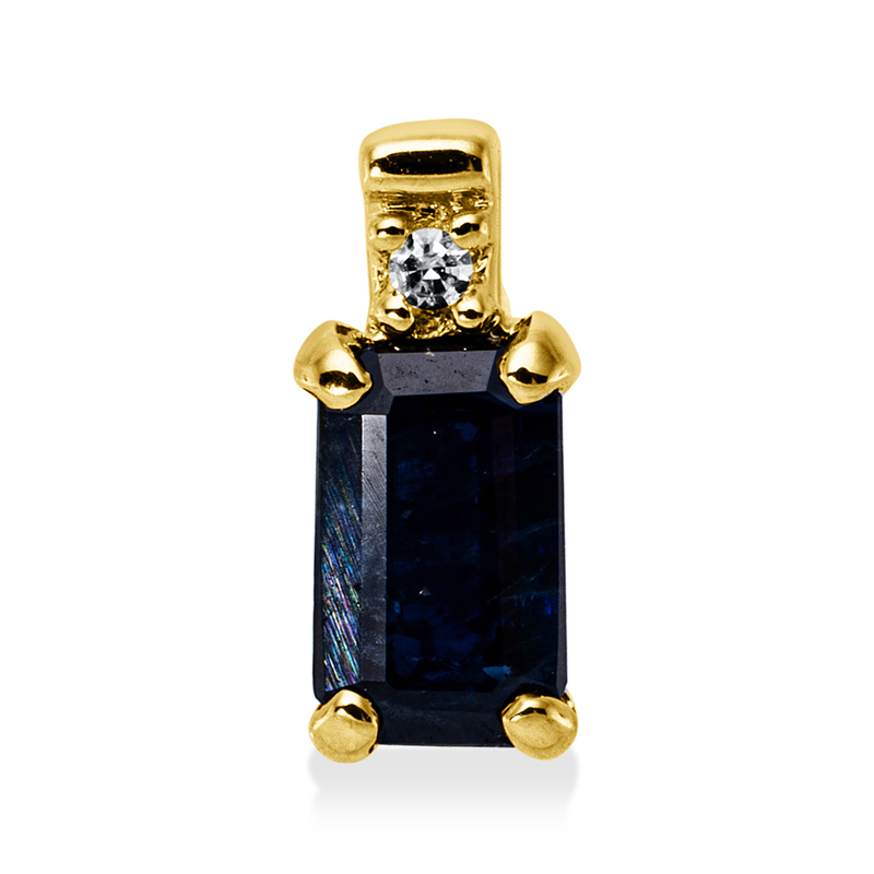 Image 90008868 - Anhänger 4er-Krappe 18 kt GG, 1 Dia. 0,01 ct, TW-si, 1 Saphir 0,34 ct blau, H:7,9 mm, ...