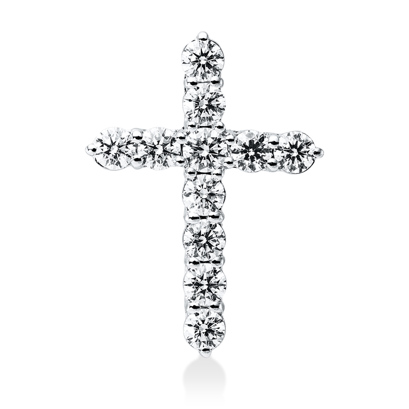 Image 90008901 - Anhänger 18 kt WG Kreuz, 11 Brillanten 1,25 ct, TW-vsi/si, H:23,6 mm, B:17,2 mm, S:4,3 ...