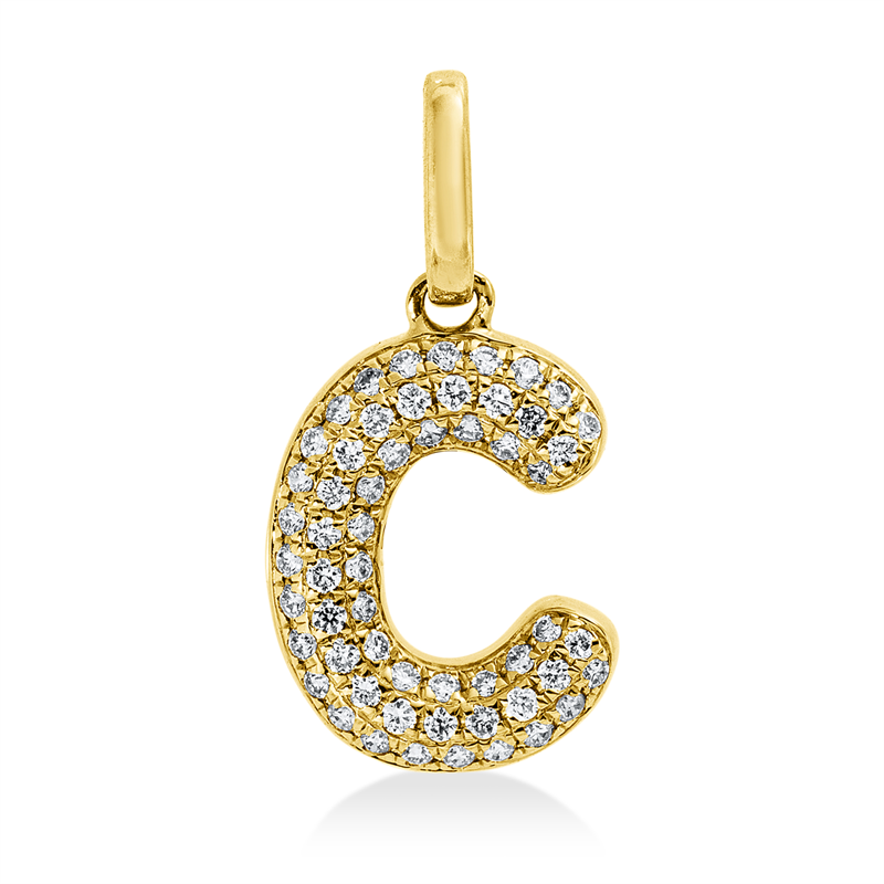 Image 90008910 - Anhänger 18 kt GG C, 57 Brillanten 0,90 ct, W-si, H:13,0 mm, B:6,8 mm, S:1,5 ...