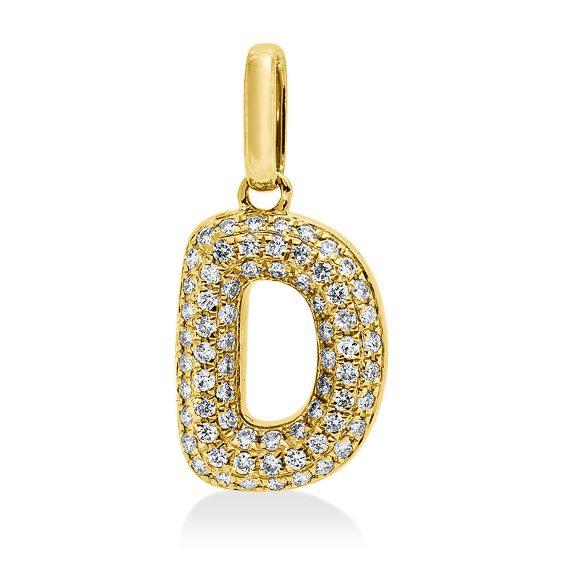Image 90008911 - Anhänger 18 kt GG D, 68 Brillanten 0,10 ct, W-si, H:13,5 mm, B:6,6 mm, S:1,7 ...