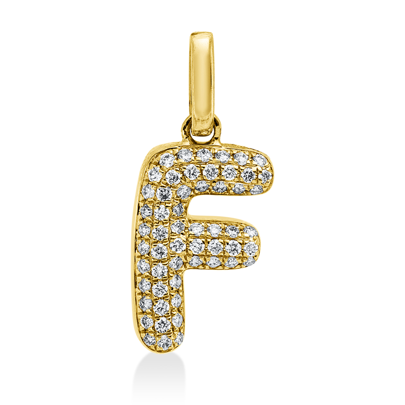 Image 90008913 - Anhänger 18 kt GG F, 56 Brillanten 0,09 ct, W-si, H:13,5 mm, B:6,0 mm, S:1,7 ...