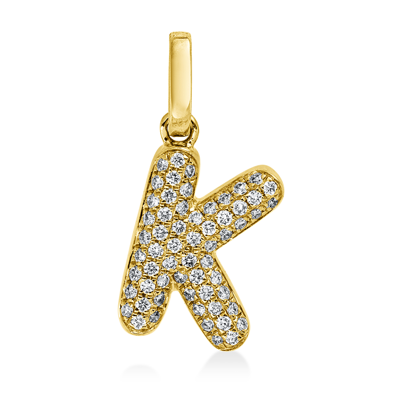 Image 90008918 - Anhänger 18 kt GG K, 60 Brillanten 0,10 ct, W-si, H:14,5 mm, B:8,5 mm, S:1,7 ...