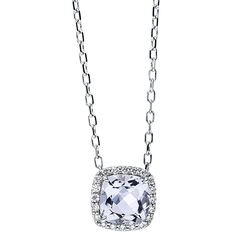 Image 90008979 - Collier 4er-Krappe 18 kt WG, mit ZÖ 40 cm 43 cm, 20 Brillanten 0,10 ct, TW-si, 1 ...