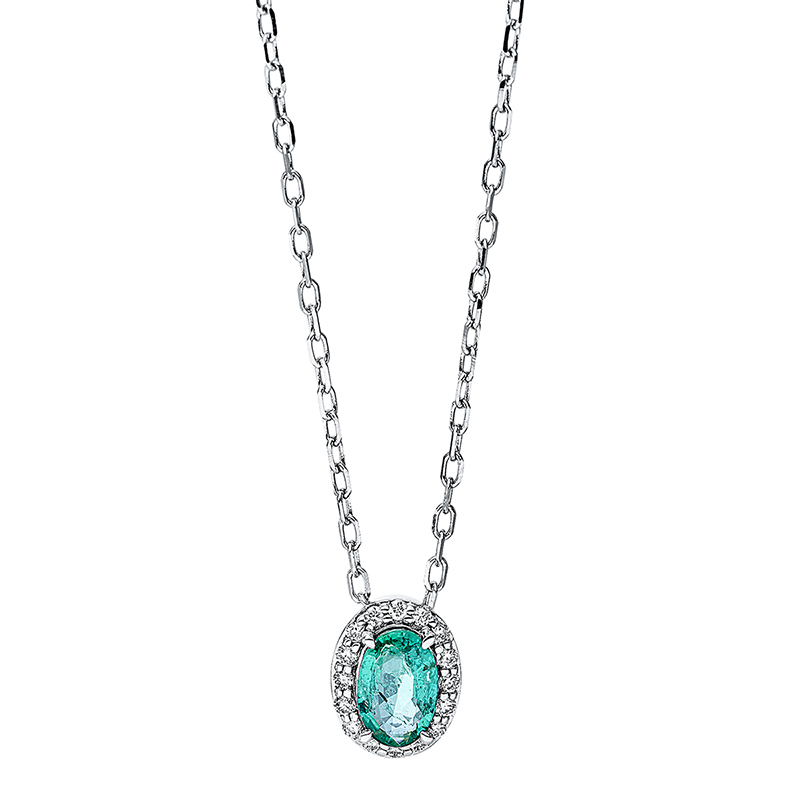 Image 90008982 - Collier 4er-Krappe 18 kt WG, mit ZÖ 40 cm 43 cm, 16 Brillanten 0,07 ct, TW-si, 1 ...