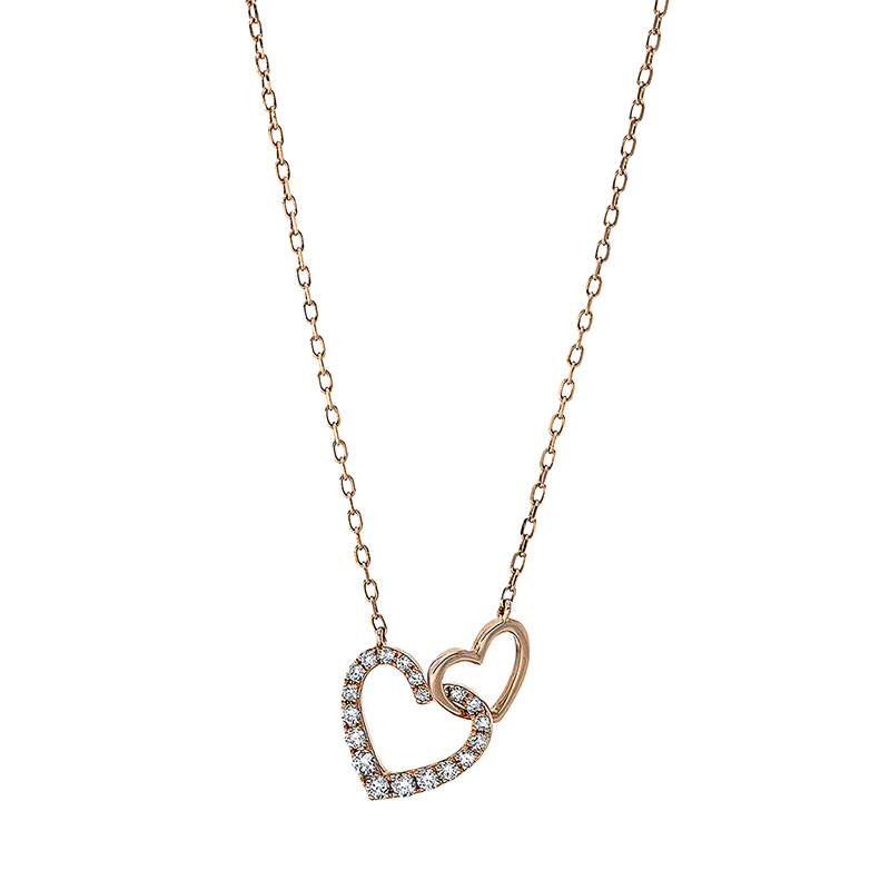 Image 90008994 - Collier 18 kt RG, 7 Brillanten 0,04 ct, TW-pi, 13 Brillanten 0,20 ct, TW-pi, H:11,4 mm, ...