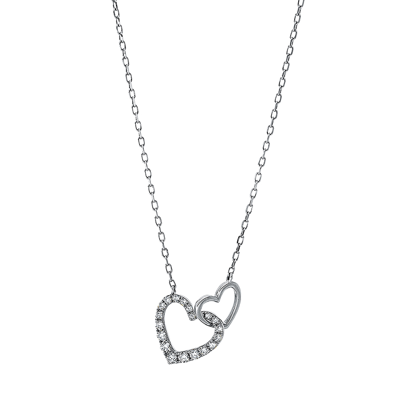 Image 90008995 - Collier 18 kt WG, 9 Brillanten 0,06 ct, TW-pi, 11 Brillanten 0,18 ct, TW-pi, H:11,4 mm, ...