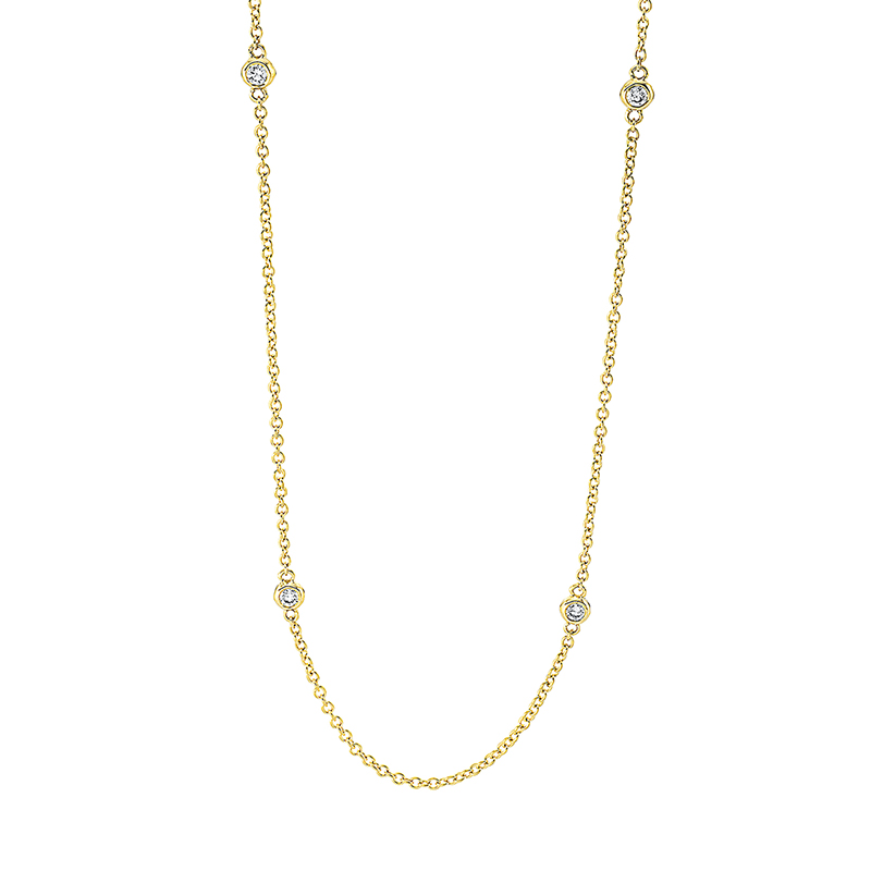 Image 90009003 - Collier Zarge 18 kt GG, mit ZÖ 39,3 40,6 42 cm, 7 Brillanten 0,21 ct, TTLB-si, L:43,2 ...