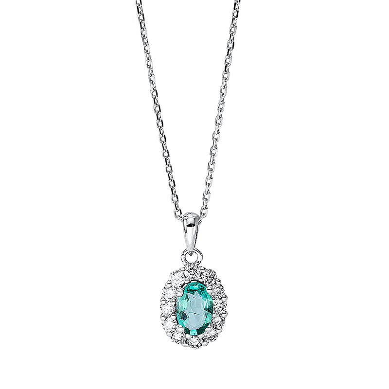 Image 90009011 - Collier 18 kt WG, mit ZÖ 40 cm 42 cm, 6 Brillanten 0,14 ct, TW-si, 6 Brillanten 0,11 ...