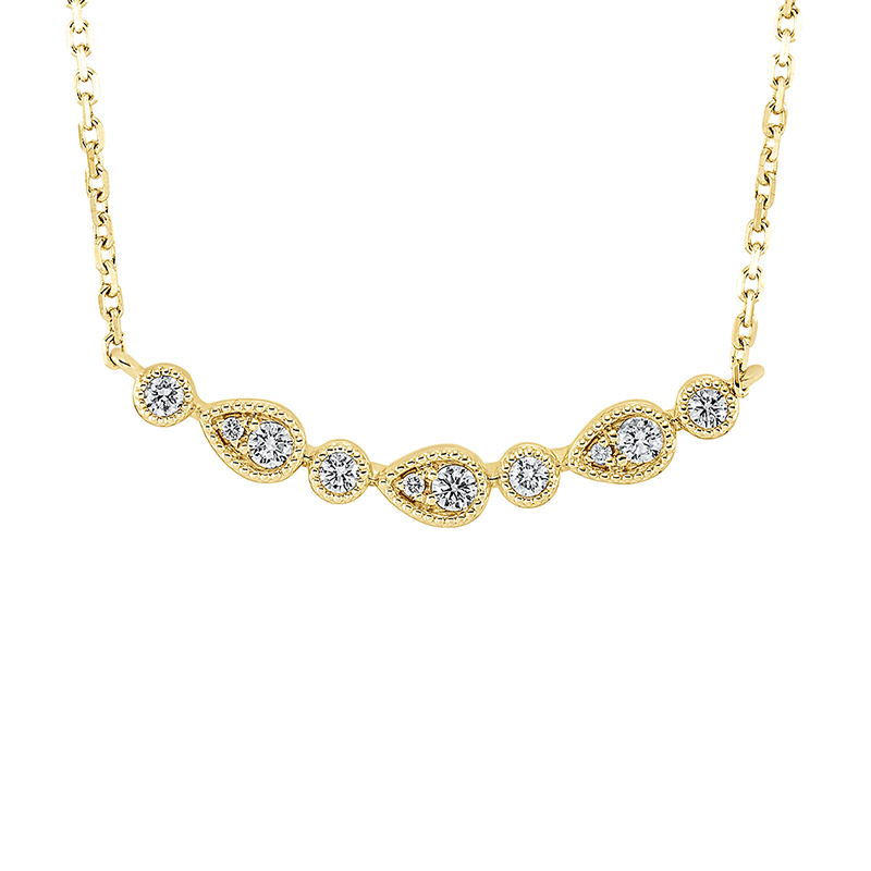 Image 90009018 - Collier 18 kt GG, mit ZÖ 40 cm 43 cm, 4 Brillanten 0,09 ct, TW-si, 3 Brillanten 0,13 ...