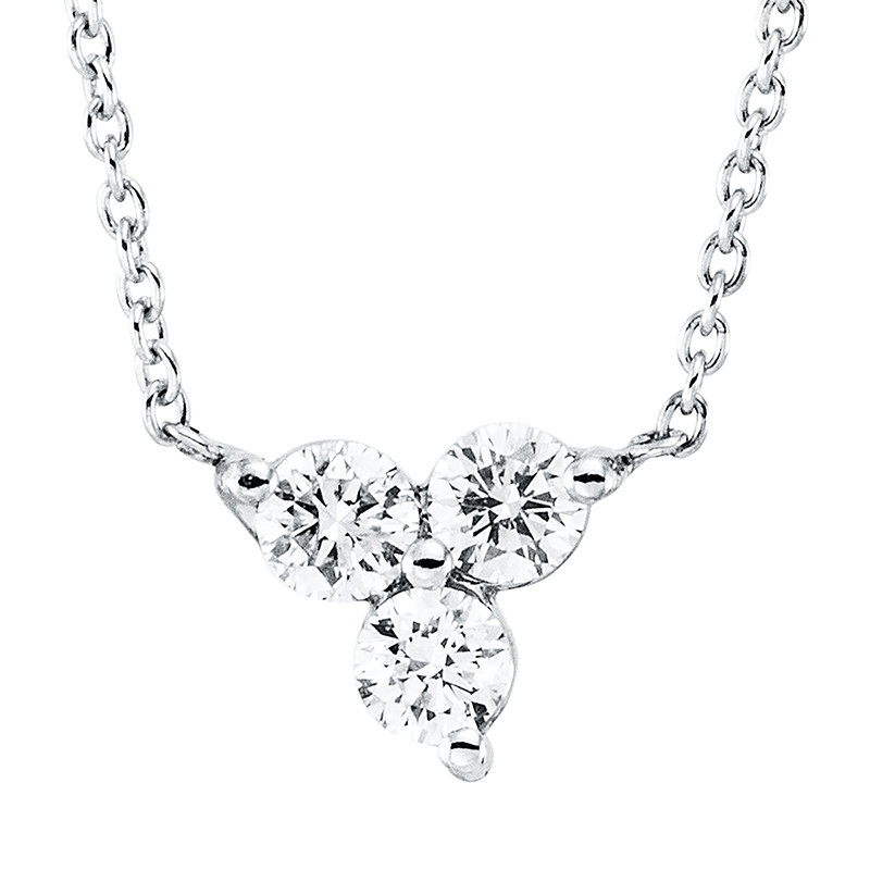 Image 90009021 - Collier 14 kt WG, 3 Brillanten 0,13 ct, F-si, H:5,0 mm, B:5,0 mm, L:42,0 ...