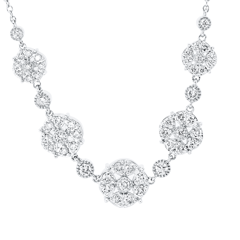 Image 90009022 - Collier 18 kt WG, mit ZÖ 42 cm, 20 Brillanten 0,38 ct, TW-si, 13 Brillanten 0,39 ct, ...
