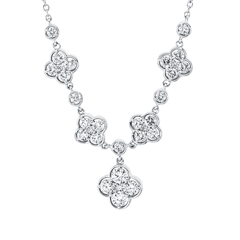 Image 90009023 - Collier 18 kt WG, mit ZÖ 42 cm, 6 Brillanten 0,09 ct, TW-si, 16 Brillanten 0,54 ct, ...
