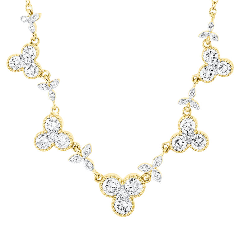Image 90009025 - Collier 18 kt GG mit ZÖ 42 cm, Fassung rhodiniert, 38 Brillanten 0,89 ct, TW-si, L:45,0 ...