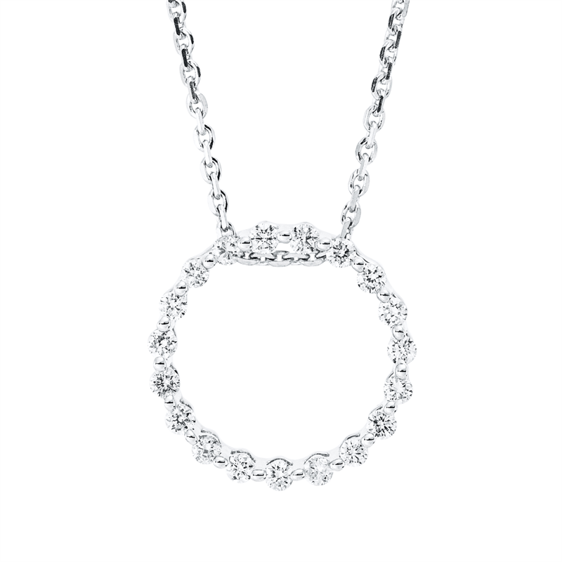 Image 90009028 - Collier 18 kt WG Kreis, mit ZÖ 42 cm, 19 Brillanten 0,21 ct, TW-si, L:45,0 ...