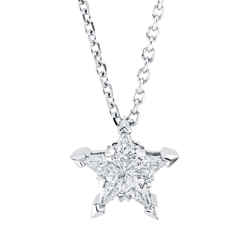 Image Collier 18 kt WG Stern, 5 Fant-Schl. 0,25 ct, F-vsi, L:42,0 cm. Unverbindliche ...
