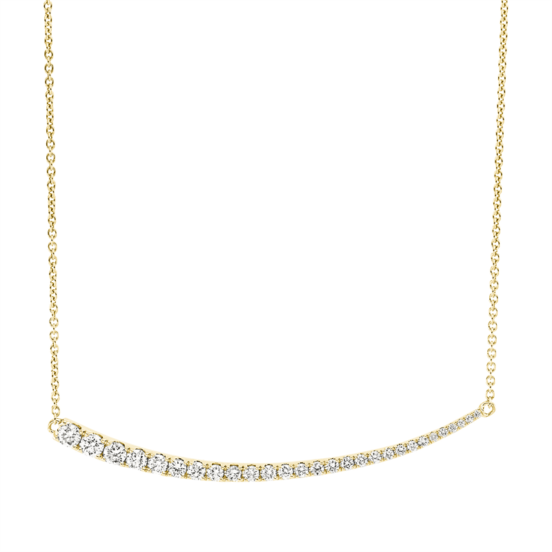 Image Collier 18 kt GG, mit ZÖ 39 cm 40,6 cm, 28 Brillanten 0,54 ct, I-si, L:43,2 cm. ...