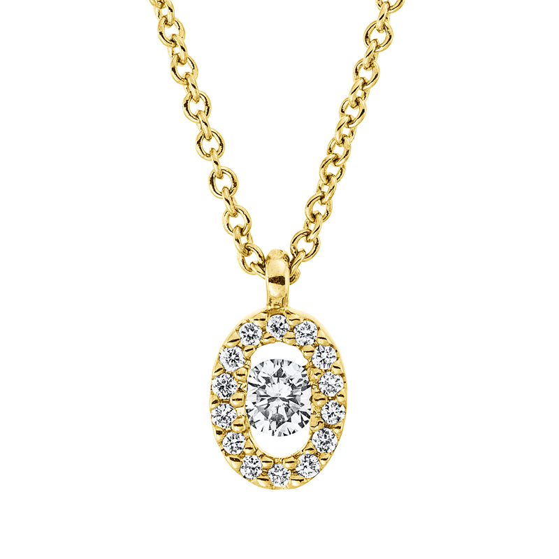 Image 90009034 - Collier 18 kt GG, mit ZÖ 41 cm 39,5 cm, 15 Brillanten 0,10 ct, TW-si, L:42,0 ...