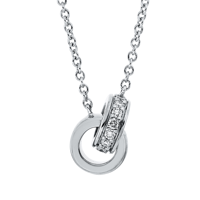 Image 90009036 - Collier 18 kt WG, mit ZÖ 41 cm 39,5 cm, 15 Brillanten 0,07 ct, TW-si, L:42,0 ...