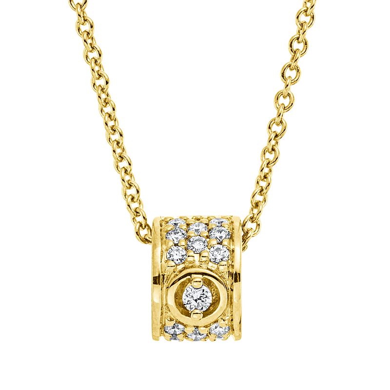 Image 90009037 - Collier 18 kt GG, mit ZÖ 41 cm 39,5 cm, 17 Brillanten 0,07 ct, TW-si, L:42,0 ...