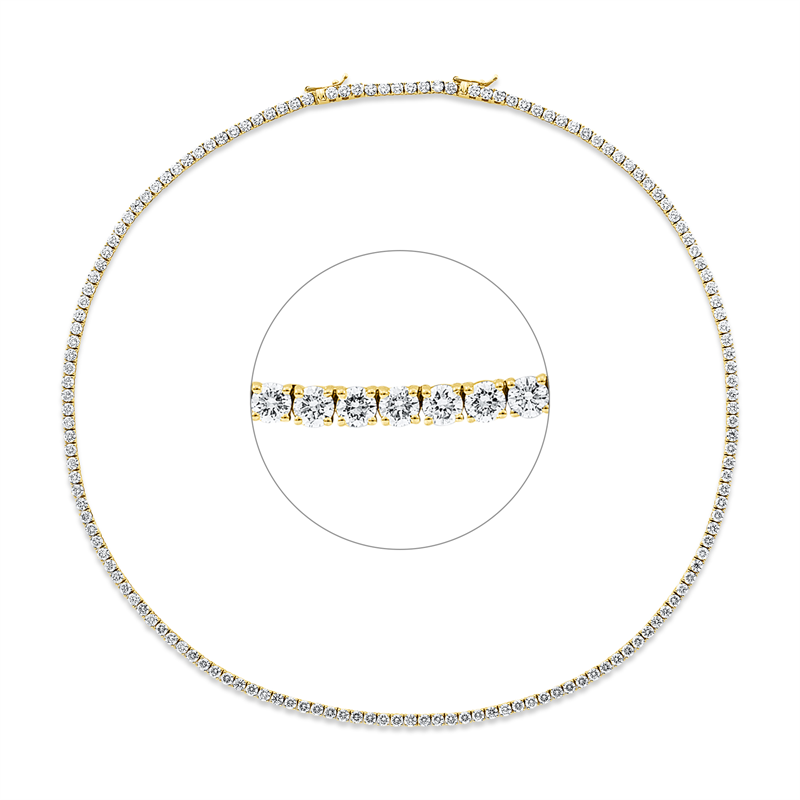 Image 90009038 - Collier 18 kt GG, extension ZÖ 42 cm, 150 Brillanten 12,32 ct, TW-si, L:45,0 ...