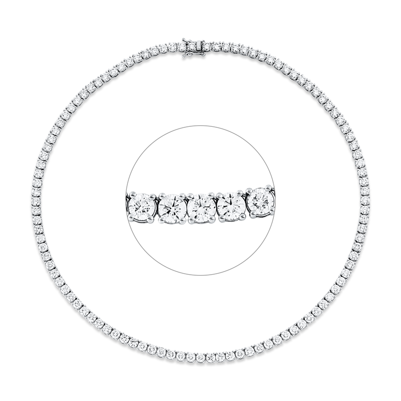 Image 90009039 - Collier 4er-Krappe 18 kt WG, 105 Brillanten 21,06 ct, TW-si, L:43,0 ...