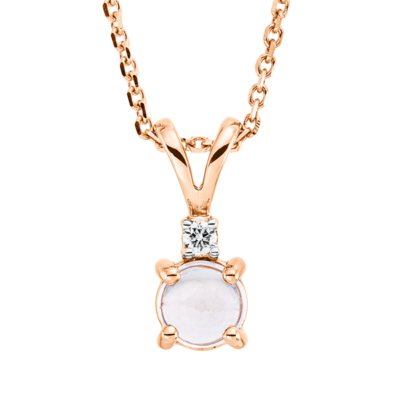 Image 90009050 - Collier 4er-Krappe 18 kt RG, Fassung rhodiniert, ZÖ 42 cm, 1 Brill. 0,01 ct, TW-si, 1 ...