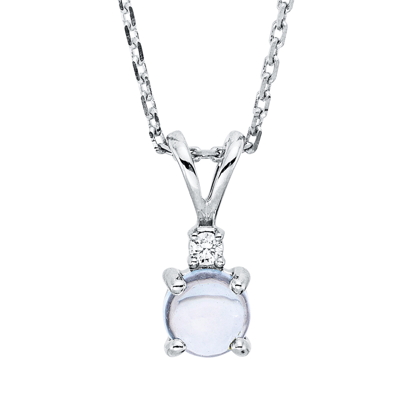 Image 90009051 - Collier 4er-Krappe 18 kt WG, mit ZÖ 42 cm, 1 Brill. 0,01 ct, TW-si, 1 Topas 0,41 ct sky ...