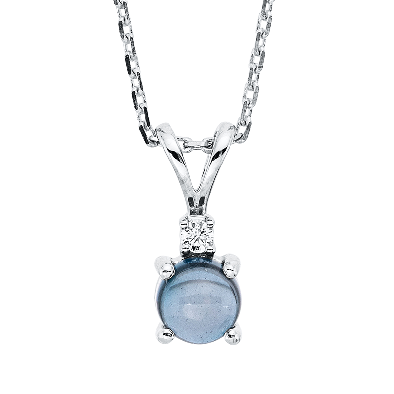 Image 90009052 - Collier 4er-Krappe 18 kt WG, mit ZÖ 42 cm, 1 Brill. 0,01 ct, TW-si, 1 Topas 0,41 ct ...