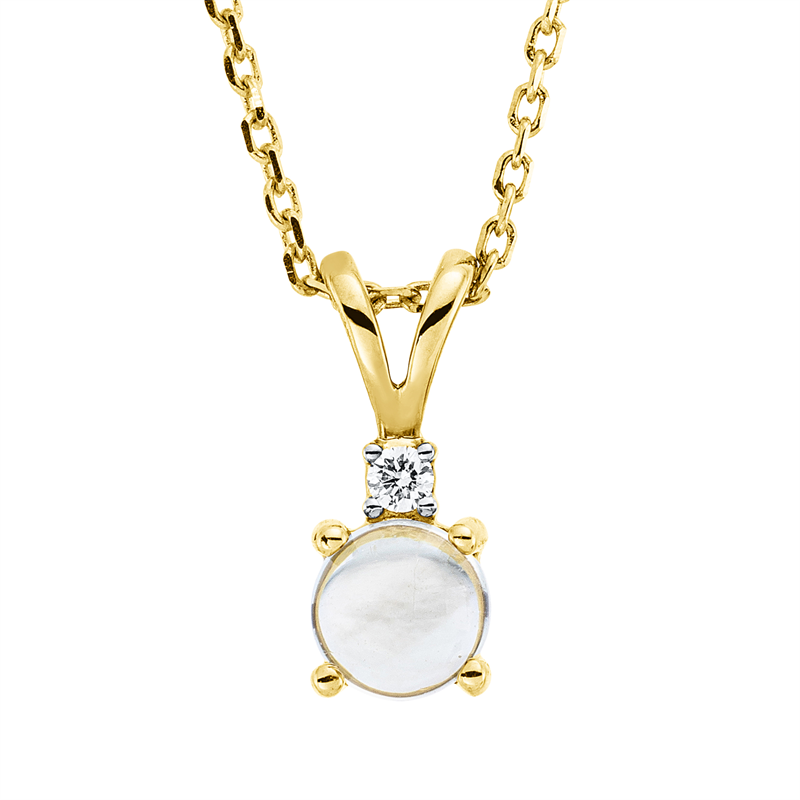 Image 90009053 - Collier 4er-Krappe 18 kt GG, Fassung rhodiniert, ZÖ 42 cm, 1 Brill. 0,01 ct, TW-si, 1 ...
