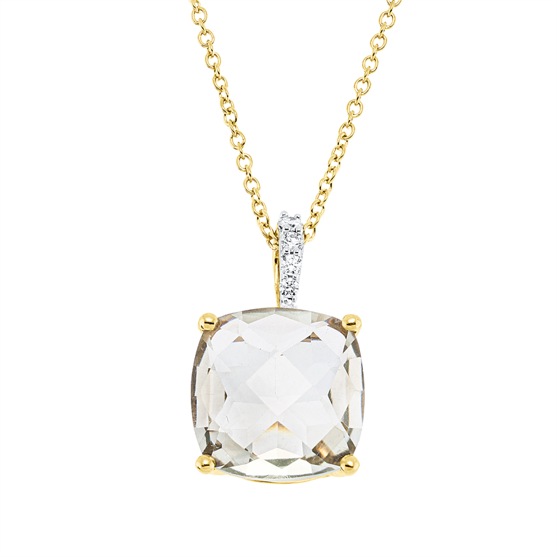 Image 90009058 - Collier 18 kt GG, Fassung rhodiniert, ZÖ 42 cm, 3 Brillanten 0,03 ct, TW-si, 2 ...