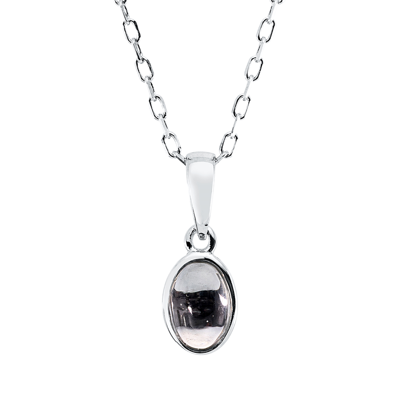 Image 90009061 - Collier Zarge 18 kt WG Oval, 1 Amethyst 0,43 ct grün, H:13,6 mm, B:5,0 mm, L:45,0 cm, ...