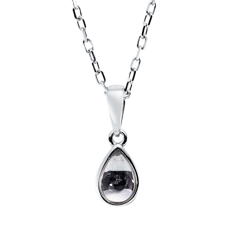 Image 90009065 - Collier Zarge 18 kt WG Tropfen, 1 Amethyst 0,34 ct grün, H:13,4 mm, B:5,0 mm, L:45,0 cm, ...