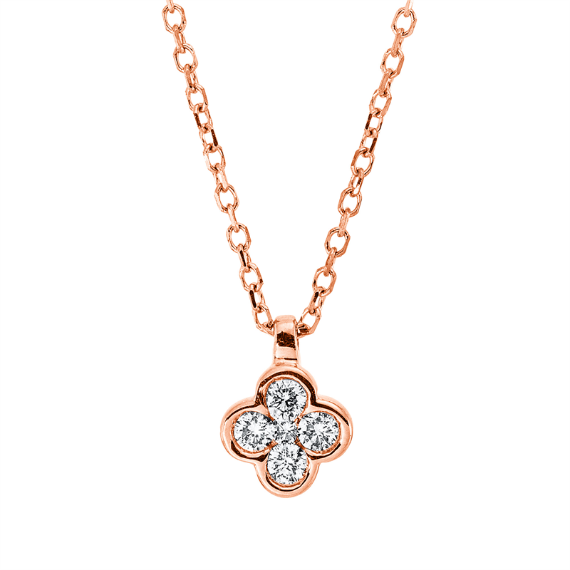 Image 90009070 - Collier 18 kt RG, mit ZÖ 40 cm 42 cm, 5 Brillanten 0,10 ct, TW-si, L:45,0 ...