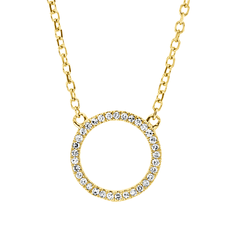 Image 90009073 - Collier 18 kt GG Kreis, mit ZÖ 40 cm, 42cm, 33 Diamanten 0,05 ct, TW-si, L:45,0 ...