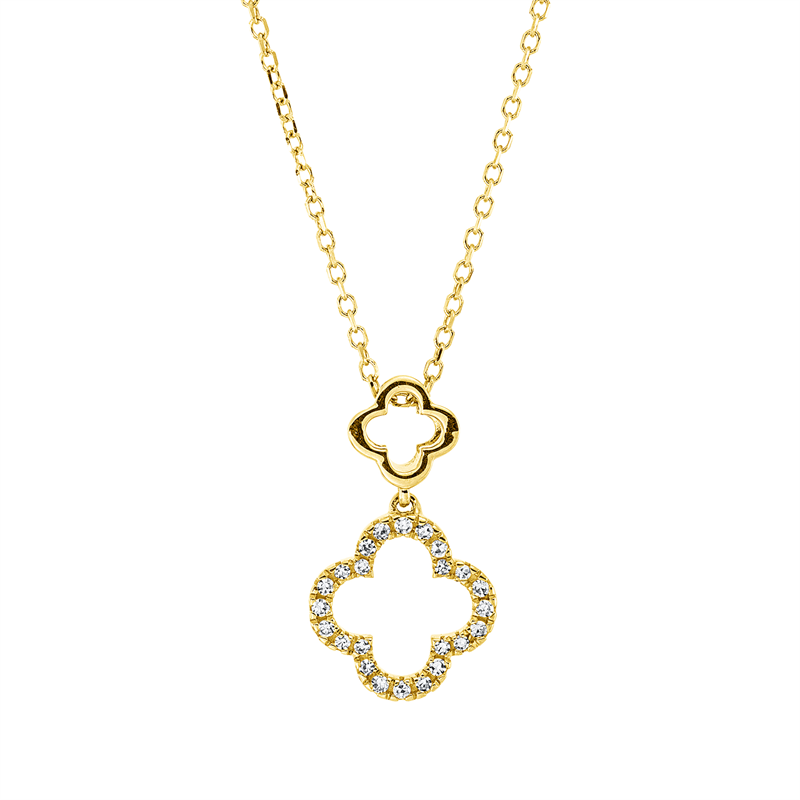Image 90009076 - Collier 18 kt GG, mit ZÖ 40 cm, 42cm, 24 Diamanten 0,07 ct, TW-si, H:18,2 mm, B:9,7 mm, ...