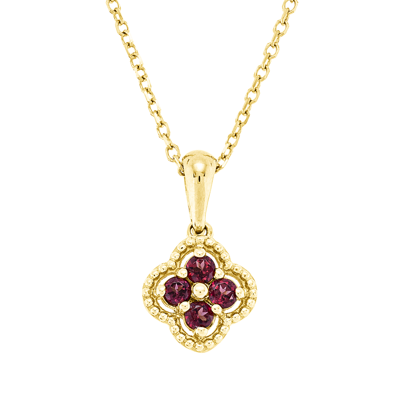 Image 90009078 - Collier 18 kt GG, mit ZÖ 40 cm, 42cm, 4 Rhodolith 0,12 ct, H:13,4 mm, B:7,7 mm, L:45,0 ...
