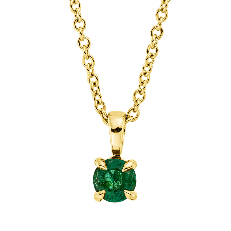 Image 90008927 - Collier 18 kt GG, 1 Smaragd 0,25 ct grün, H:7,9 mm, B:3,8 mm, S:4,5 ...