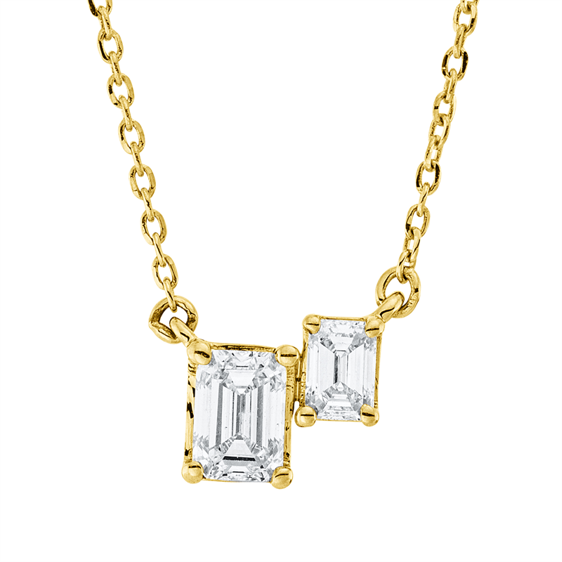 Image 90008930 - Collier 18 kt GG, mit ZÖ 40 cm 43 cm, 1 Sm.schliff 0,31 ct, TW-si, 1 Sm.schliff 0,12 ...