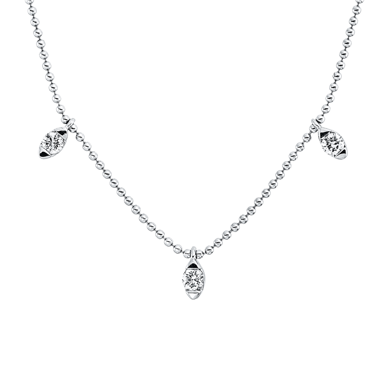 Image 90008931 - Collier 18 kt WG, mit ZÖ 38 cm 41 cm, 5 Brillanten 0,29 ct, TW-si, L:43,2 ...