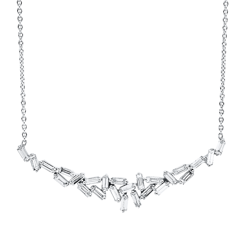 Image 90008948 - Collier 18 kt WG, 25 Trapeze 0,78 ct, TW-si, L:43,2 cm =*=*= Unterkategorie: Modern ...