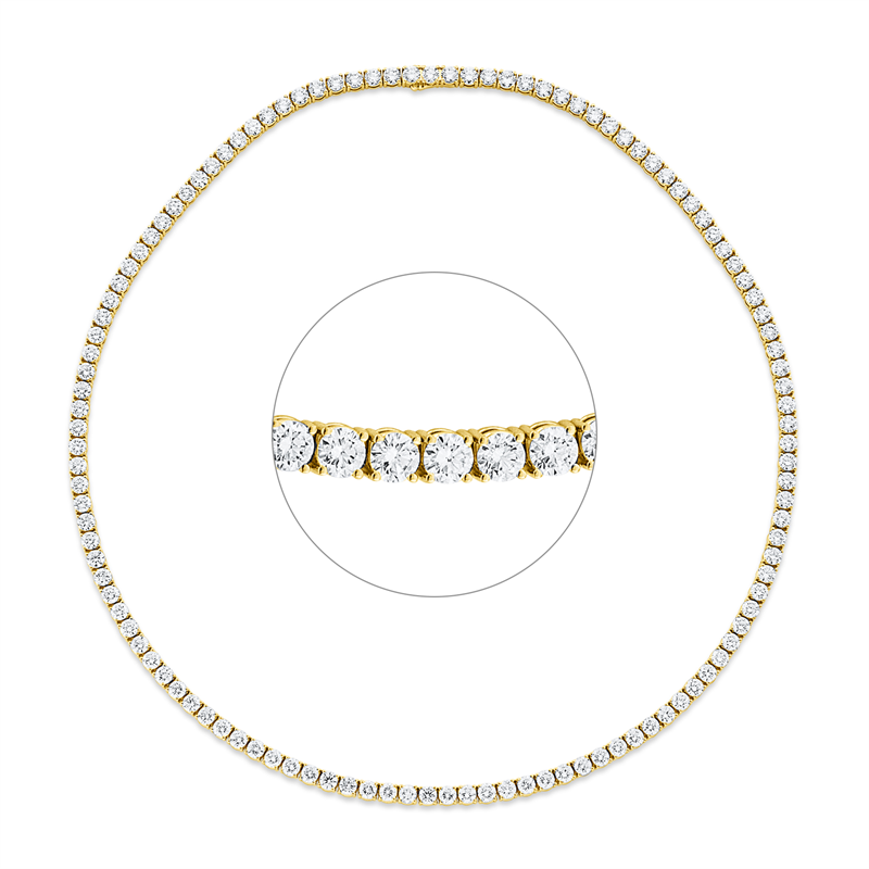 Image 90009081 - Collier 4er-Krappe 18 kt GG, Premium Edition, 117 Brillanten 16,37 ct, TW-si, B:3,3 mm, ...